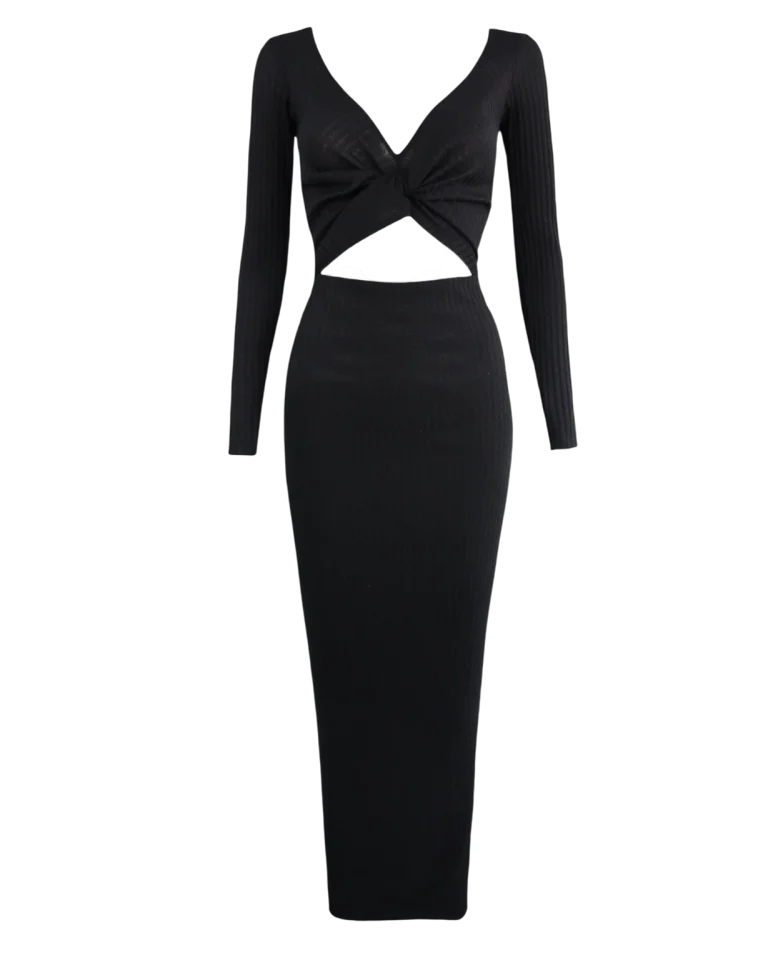 РОКЛЯ BLACK KNITTING LONG