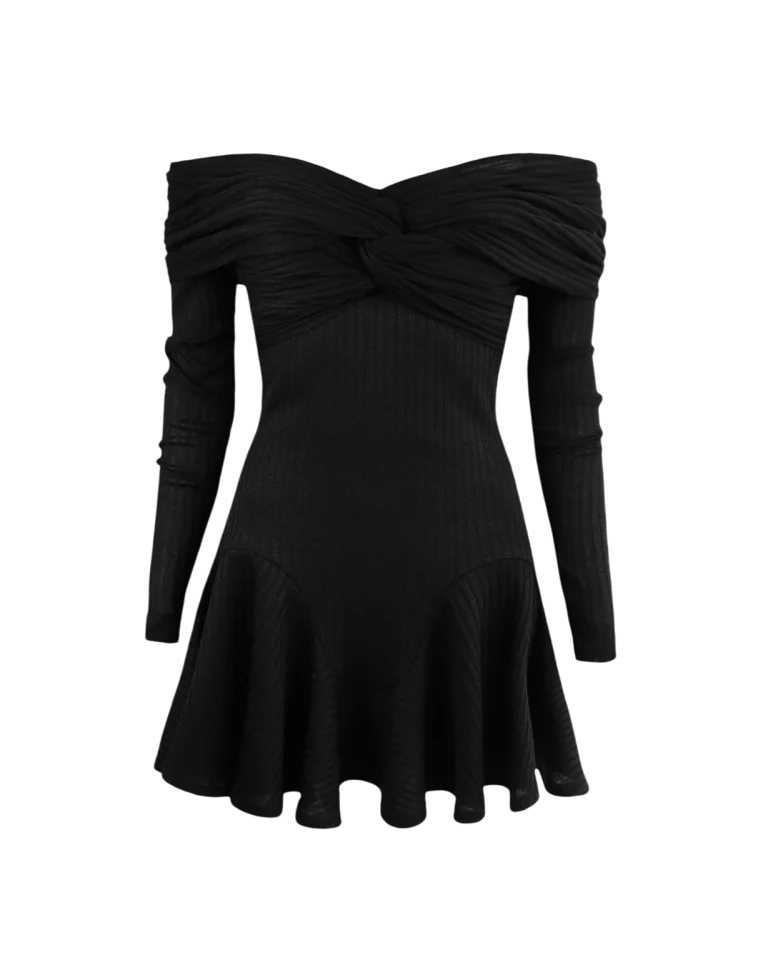 РОКЛЯ BLACK KNITTING SHORT