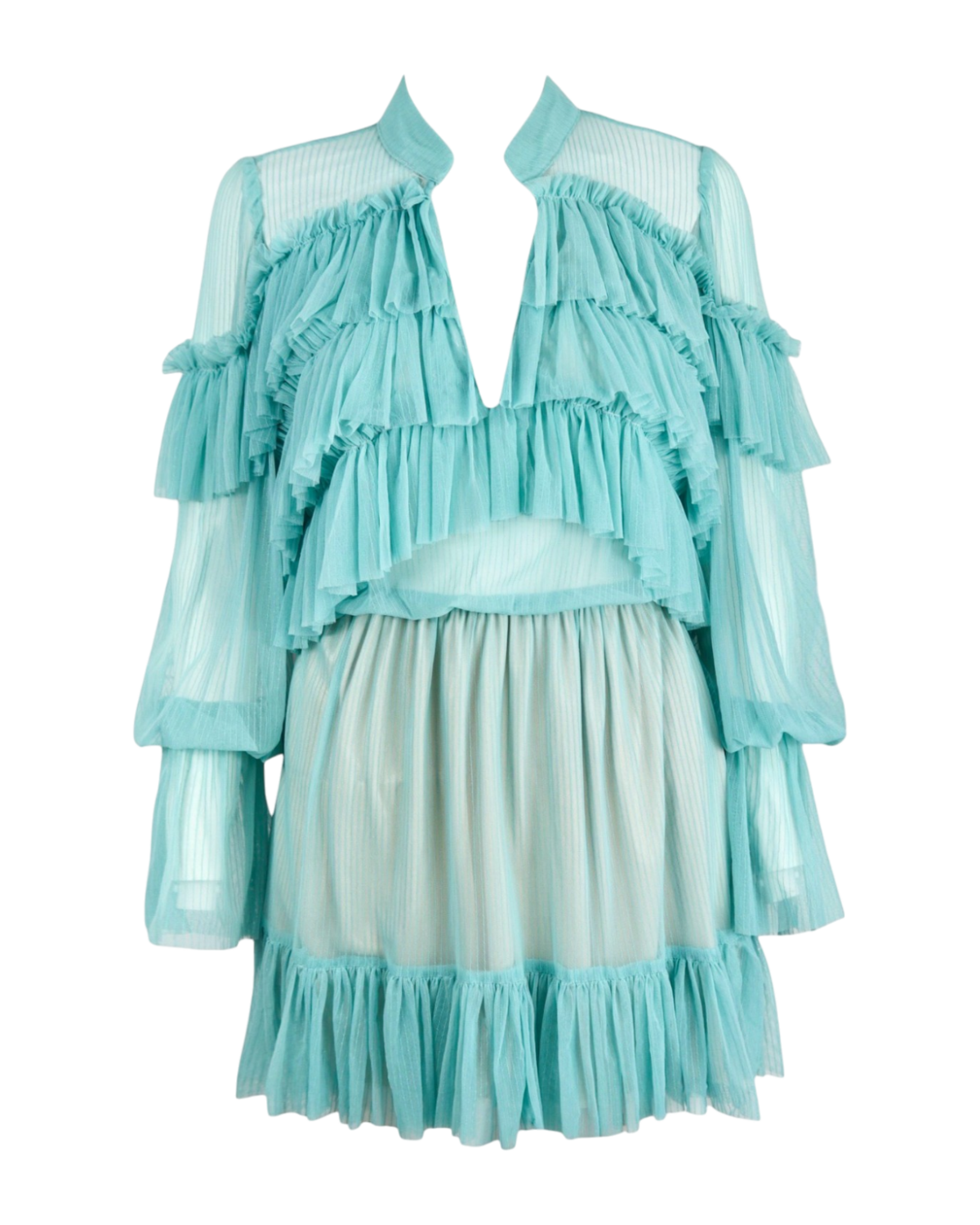 Aqua Ruffle Dress