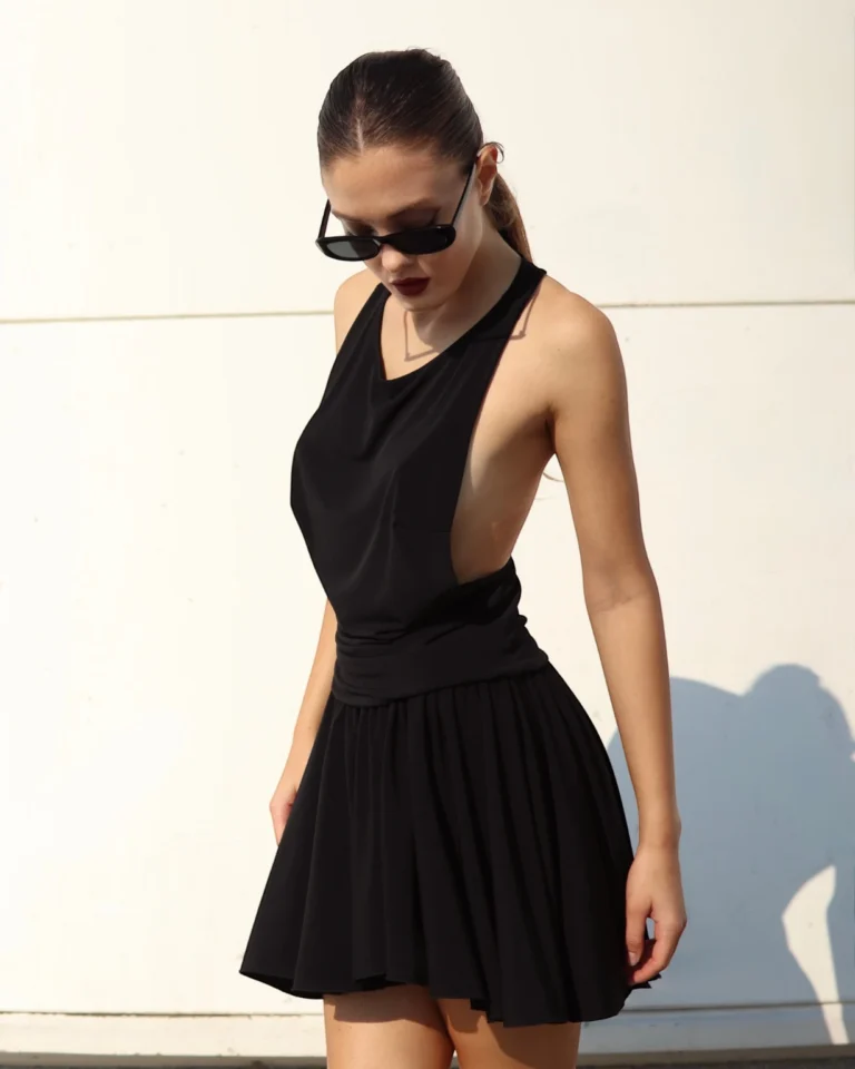 second img: Noir Open Back Top